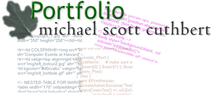 portfolio: michael scott cuthbert